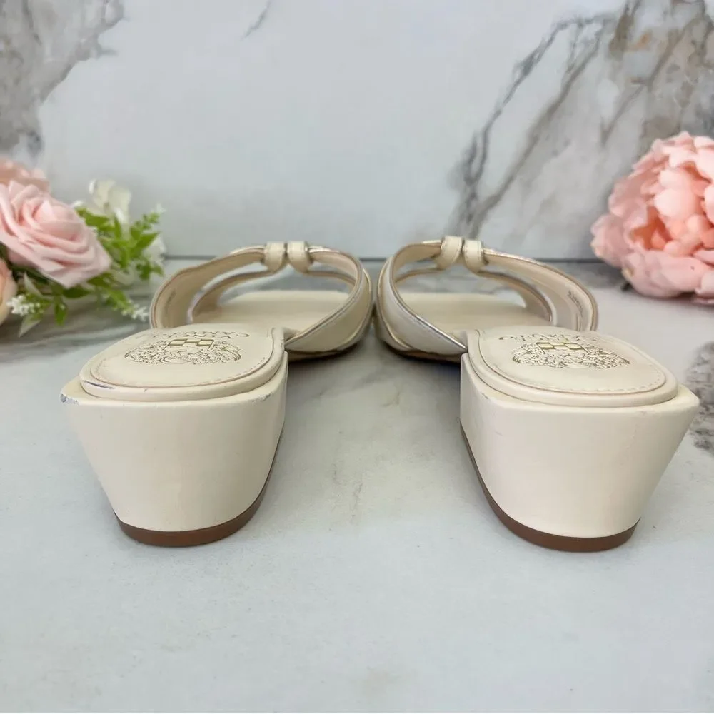 VINCE CAMUTO Selaries Leather Slide Sandal in Warm Vanilla 9.5 NEW - Picture 12 of 16